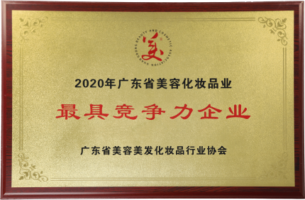 2020年广东省美容化妆品业最具竞争力企业