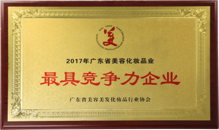 2017年广东省美容化妆品业最具竞争力企业